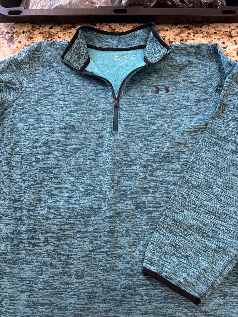Under Armour Teal Heather Quarter-Zip Performance Pullover
